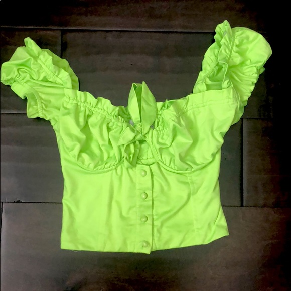 Princess Polly Tops - Neon green crop top